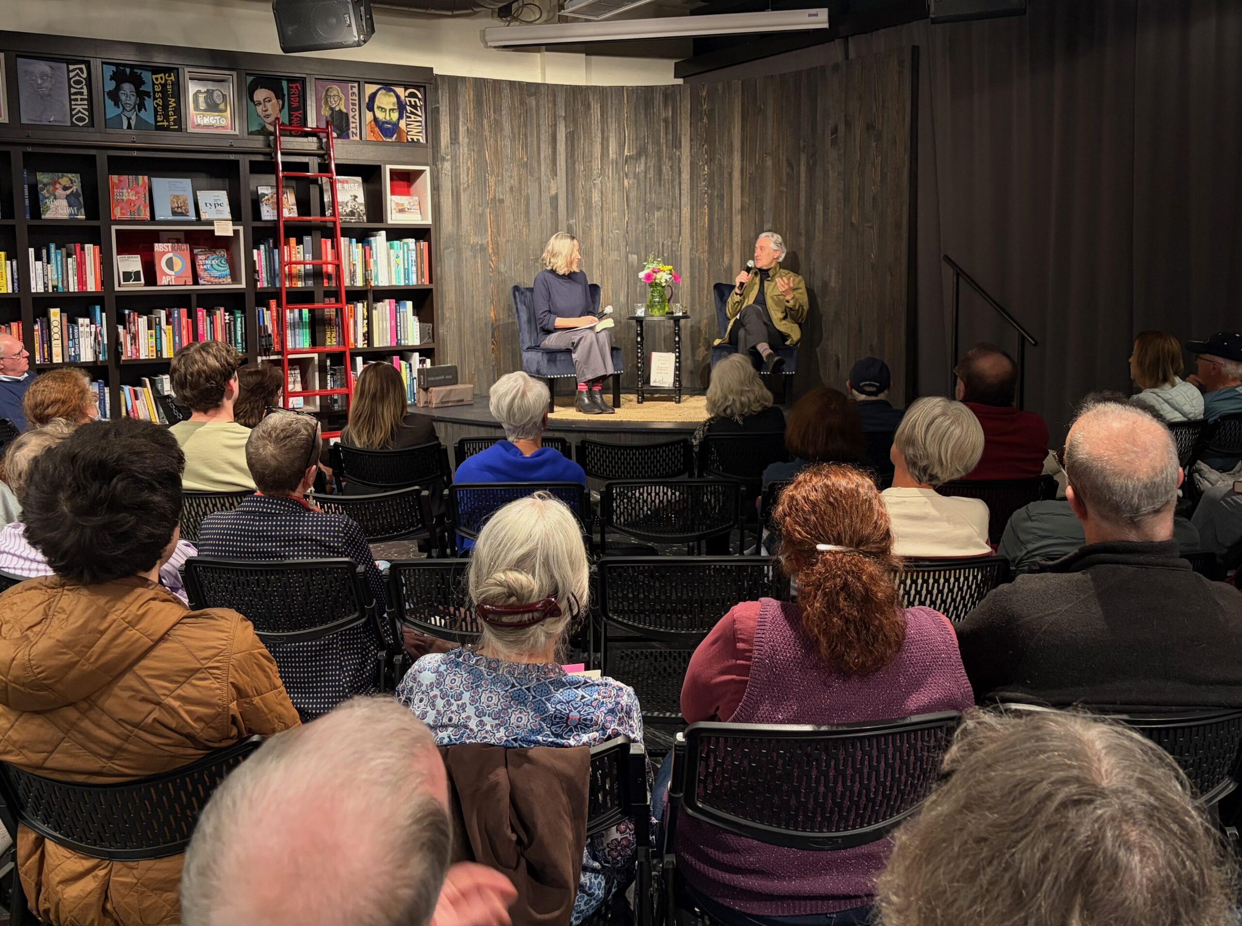 Historian Douglas Smith speaking to Kirsten Menger-Anderson about his new book, The City Without Jews, at Kepler's books.