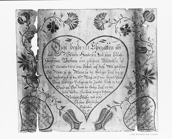 Baptismal Certificate, 1807